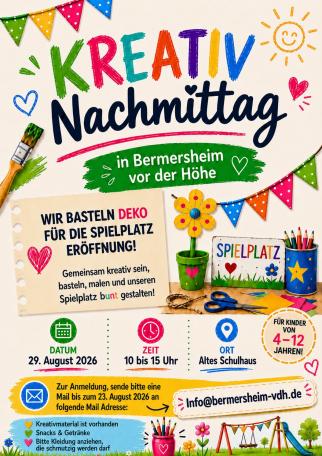 Kreativ-Nachmittag für Kinder am 29.08.2026
