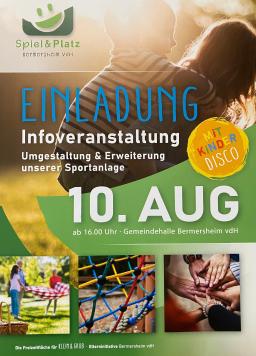 Einladung Infoveranstaltung Sportanlage am 10.08.2024