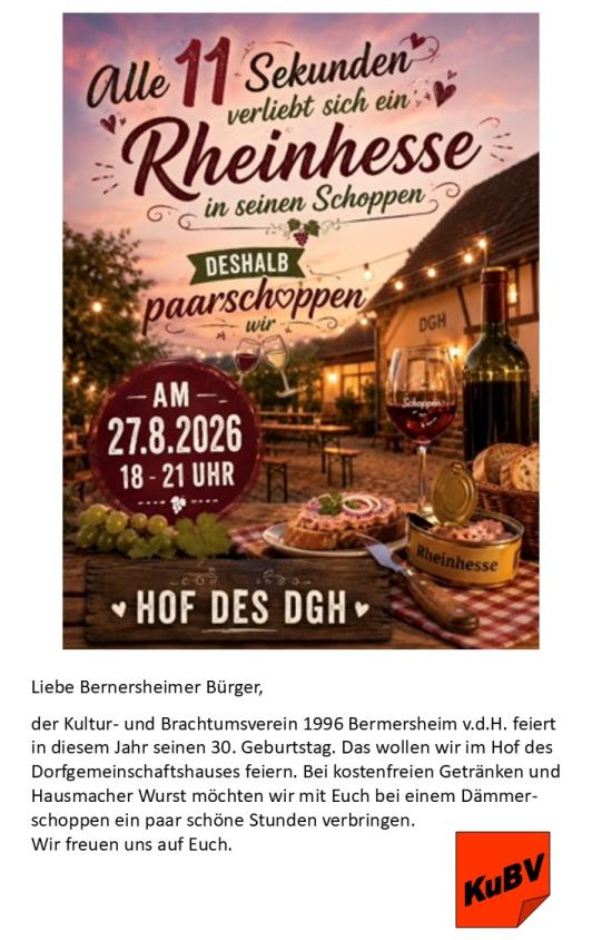 Plakat Einladung 30 jähriger Geburtstag KuBV