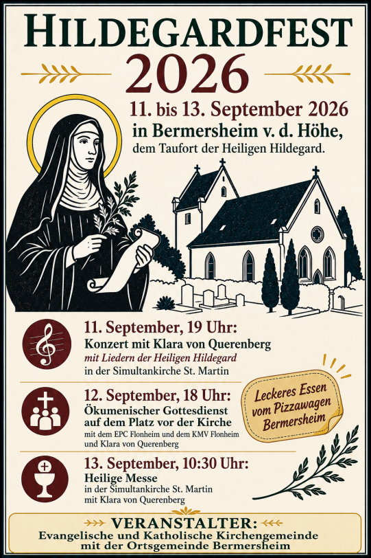 Hildegardfest 11.-13. September 2026 in Bermersheim vor der Höhe