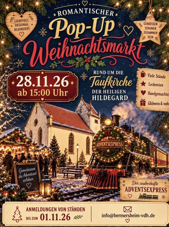 Romantischer Pop-Up Weinhachtsmarkt